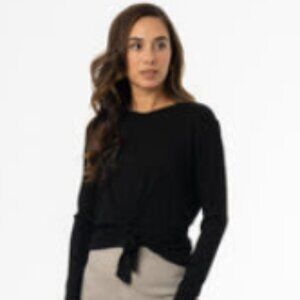 Black Ribbed Tie T-shirt